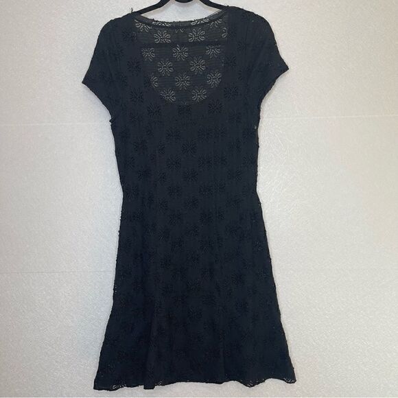 FREE People Square Neck Floral Lace Dress Black L - Picture 6 of 6